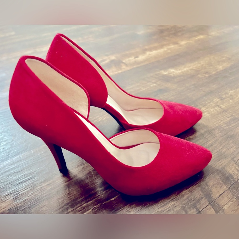 D Red Point Toe Stiletto Heeled Pumps